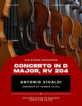 Concerto in D Major, RV 204 Orchestra sheet music cover